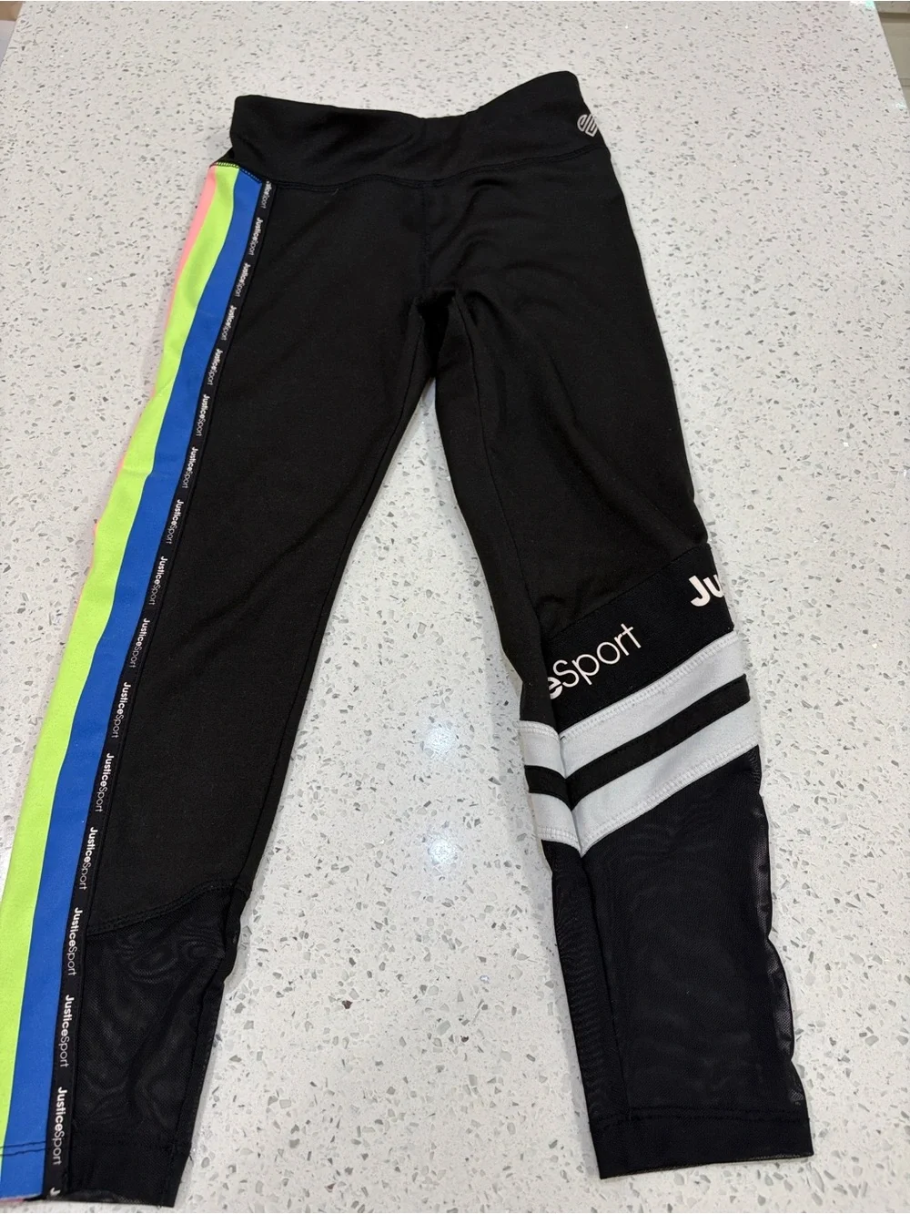 Justice Active Girls black leggings size 7/8